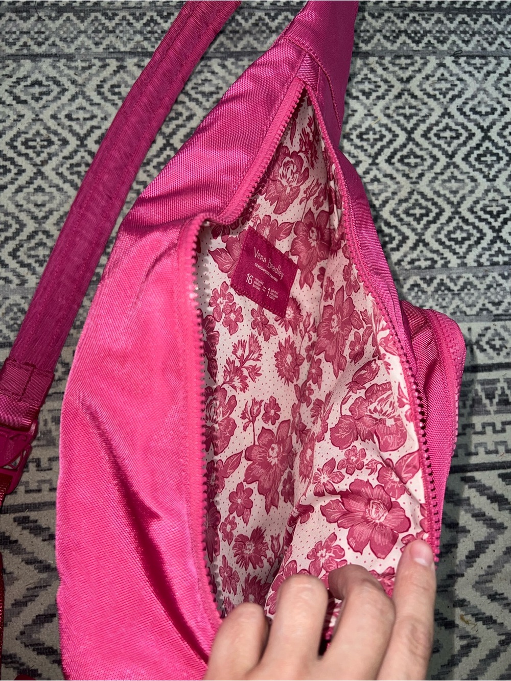 Vera Bradley Hot Pink Crossbody Sling Bag - Picture 2 of 2